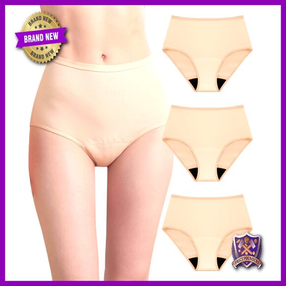 Womens Incontinence Underwear 3 Pack High Waist Leak Proof Odor Control